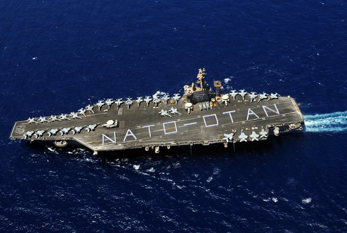 Sailors spell out ‘NATO-OTAN’ 