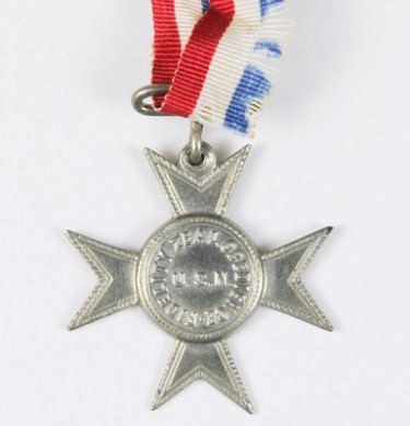 Good Conduct Medal Type I, Maltese cross, nickel, of the type issued between 1870 and 1884. 