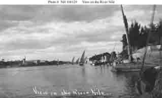 View of the River Nile, Egypt, during sightseeing tour for Sailors at the time of fleet's January 1909 Suez Canal transit.