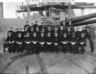 Atlantic Fleet senior commanders, staff officers, and ship commanding officers, during or shortly after Great White Fleet's world cruise.