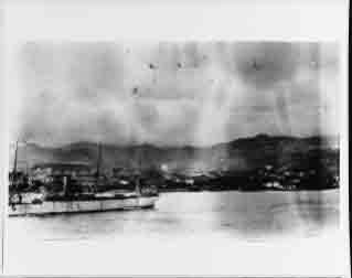 Culgoa (stores ship for Great White Fleet) at Messina, Italy, January 1909 to render assistance to earthquake victims.
