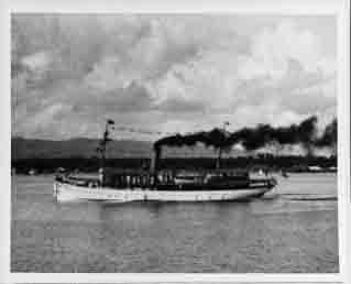 U.S. Army steamer prepares to greet Great White Fleet, Philipinne Islands, 30 September 1908.