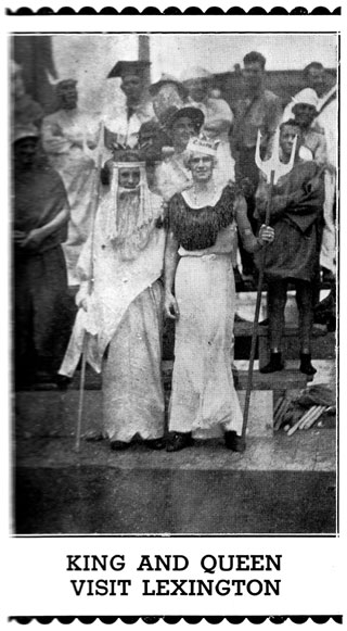 Picture of sailors dressed as the King and Queen.