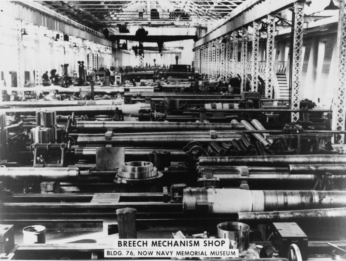 Breech mechanism shop, in building 76, Naval Gun Factory, District of Columbia.