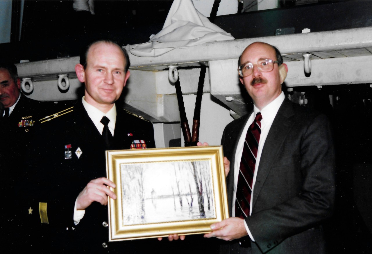 NMUSN-111: Soviet Military Museum Delegation, December 1988. On December 16, 1988, a delegation of Soviet military museums visited the Navy Museum (now National Museum of the U.S. Navy) under an exchange which promoted an understanding of the two...