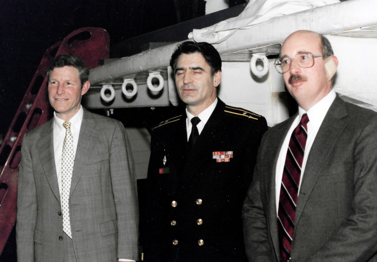 NMUSN-110: Soviet Military Museum Delegation, December 1988. On December 16, 1988, a delegation of Soviet military museums visited the Navy Museum (now National Museum of the U.S. Navy) under an exchange which promoted an understanding of the two...
