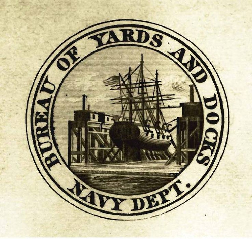 The Bureau of Yards and Docks logo, created c. 1862. In 1862, Congress approved extending the Navy Department bureau system by amending the titles of three of the existing bureaus and adding three additional bureaus. The only modification to the ...
