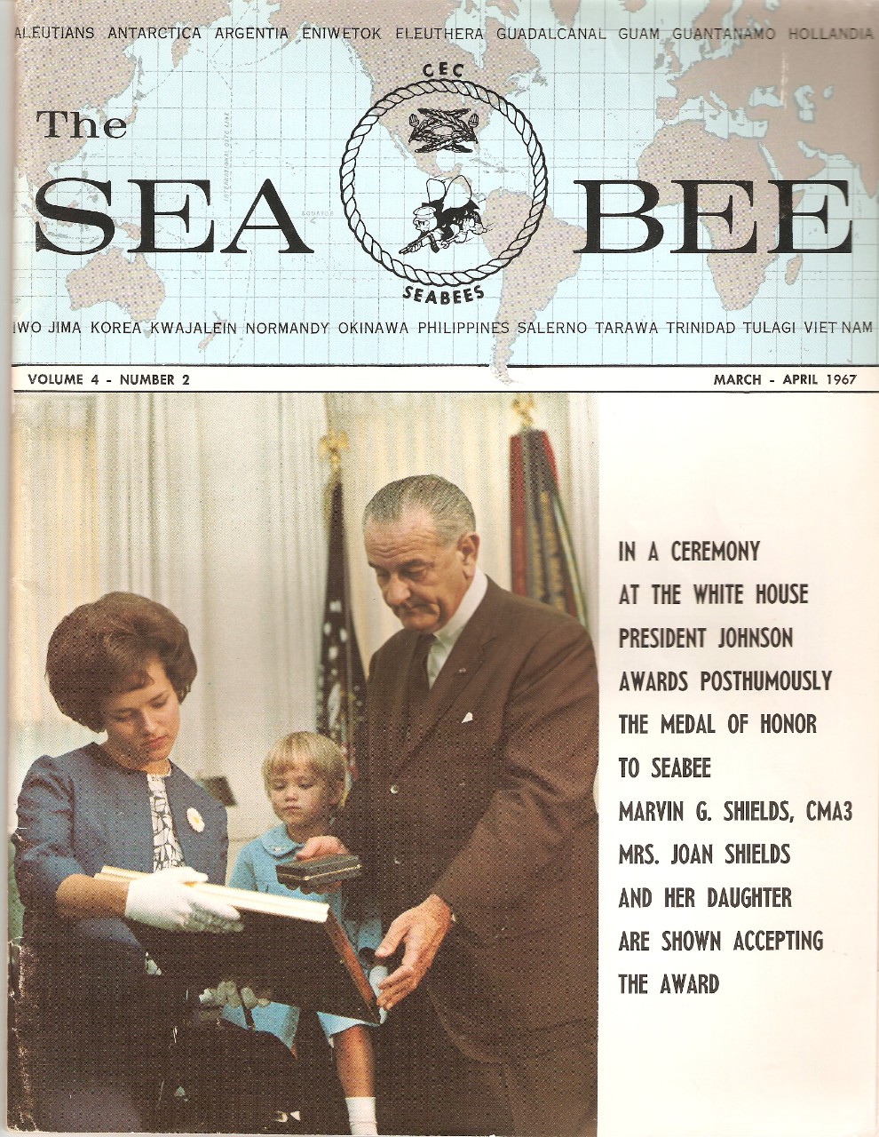 The Seabee Magazine cover - Marvin Shields Postumously Awarded Medal of Honor