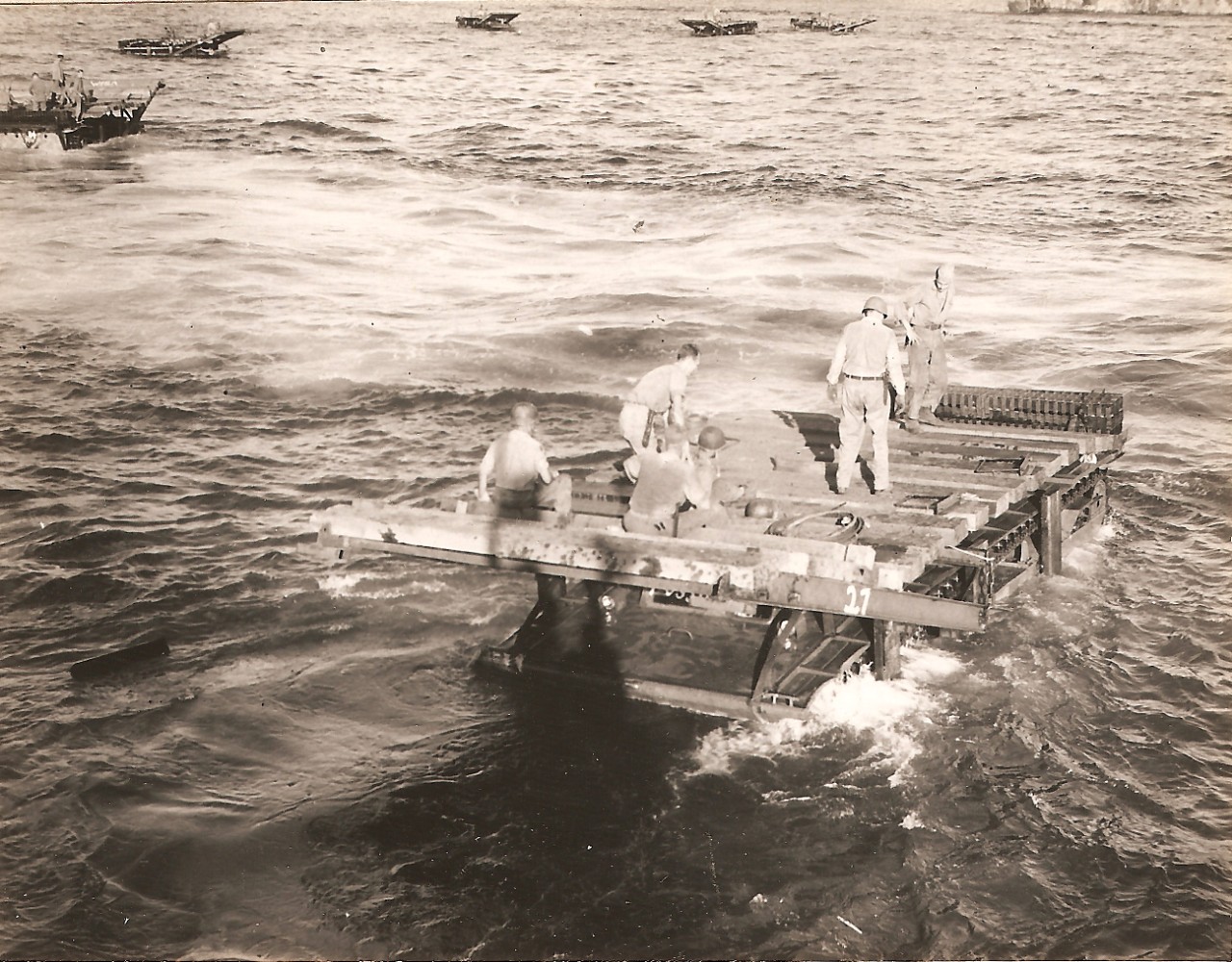 <p>Doodlebug during testing on Saipan, 1944.</p>
