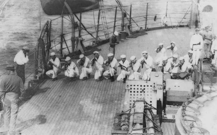On 21 April 1914, after U.S. Navy sailors were detained at Tampico, President Woodrow Wilson orders landing forces to Vera Cruz, Mexico.