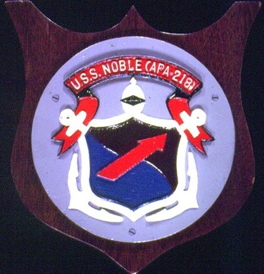 USS Noble (APA-218) Wall plaque featuring the ship's insignia. 