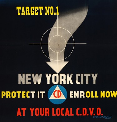 Target No. 1 New York City. Poster, by Edward McKnight Kauffer, 1942. 