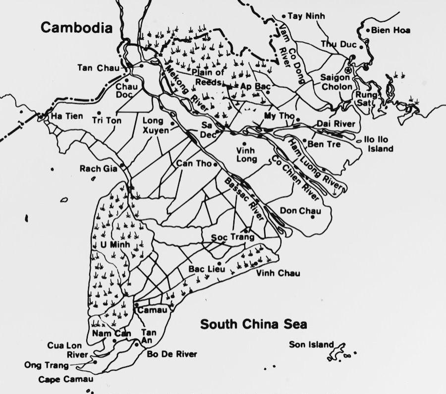 map of Vietnam in early 1970s