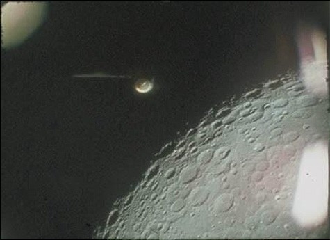 Unidentified Flying Object (UFO) captured by astronauts from Apollo 16