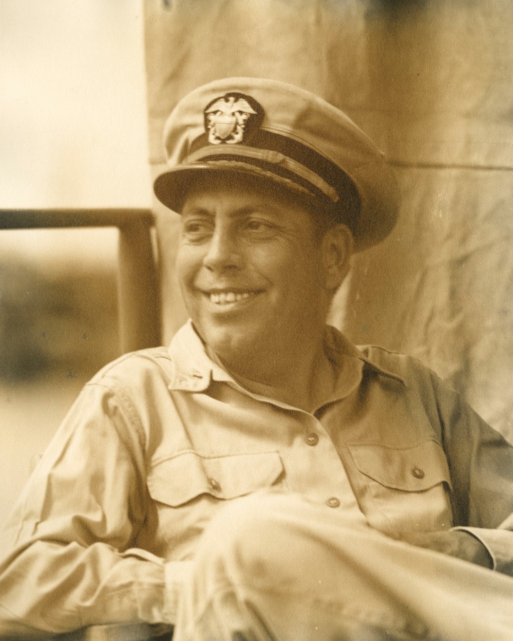Portrait of Mee in khaki uniform