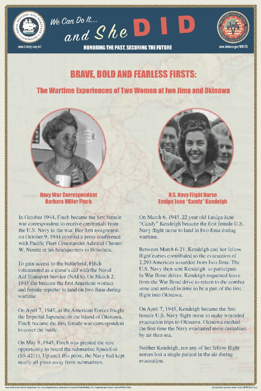 Infographic showing two portraits and associated text.