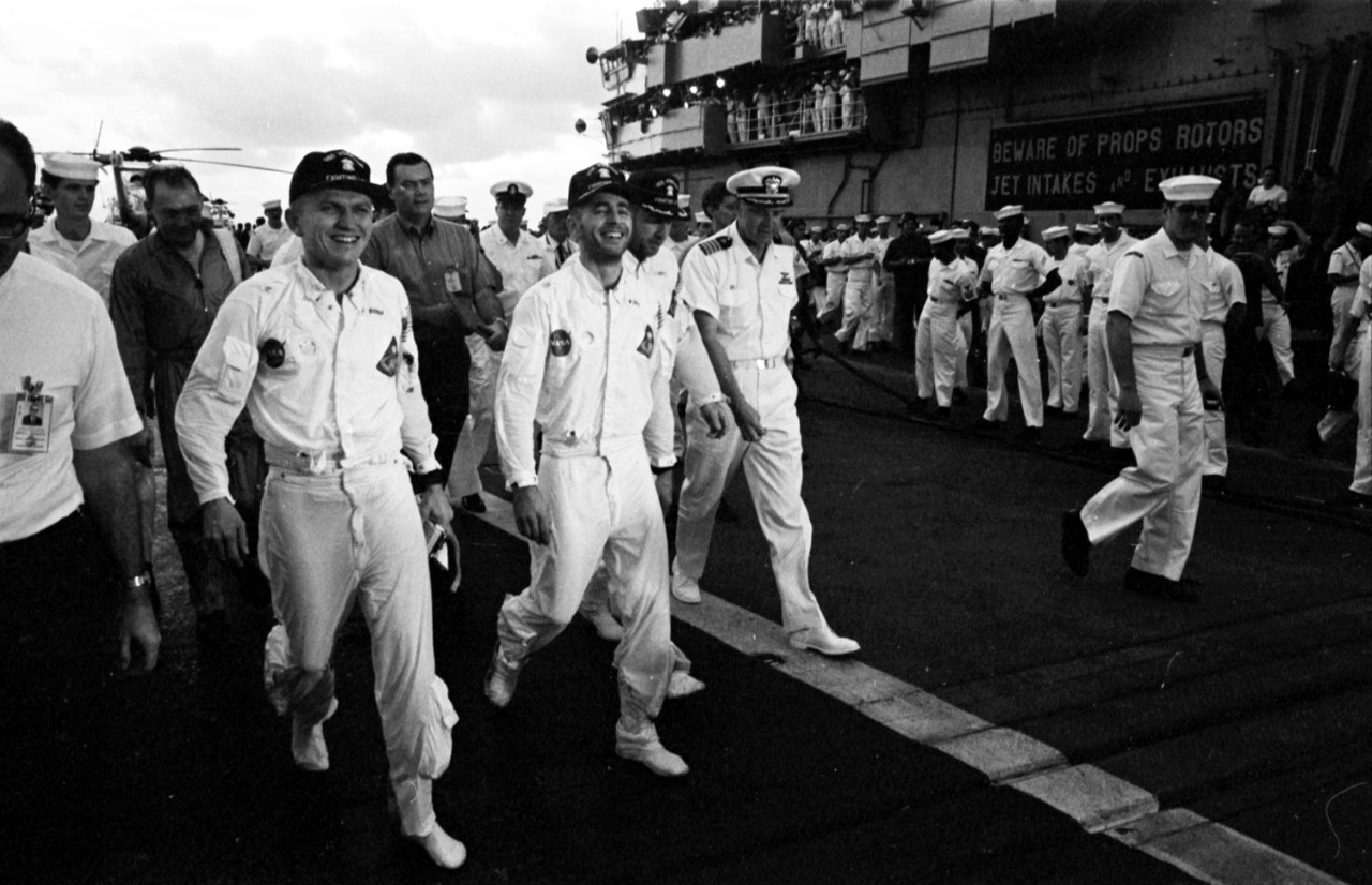 Apollo 8 Crew on Recovery Ship USS Yorktown