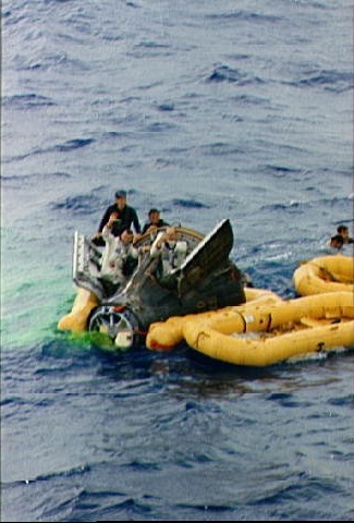 Gemini 9 astronauts await recovery operations