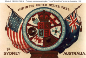NH 106174-KN: Postcard commemorating fleet's visit to Sydney, Australia.