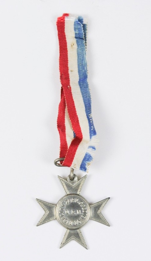 Type I Maltese Cross silver medal good conduct with ribbon cut red white and blue