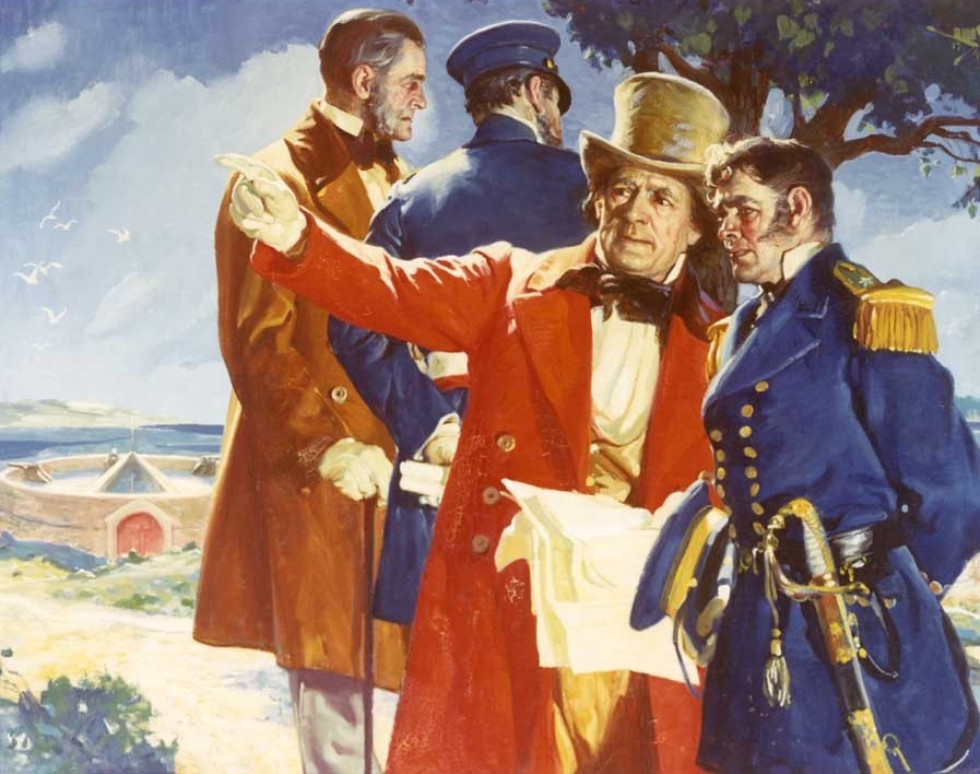 Photo #: KN-10950 Selecting the site of the U.S. Naval Academy at Annapolis, Maryland, 1845
