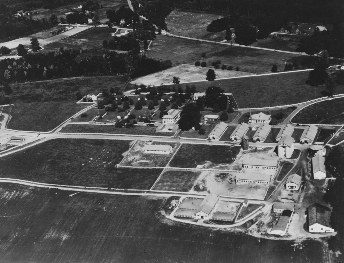 Aerial view of U.S. Naval Academy Dairy Farm. U.S. Naval Air Station, Anacostia, Washington, D.C.