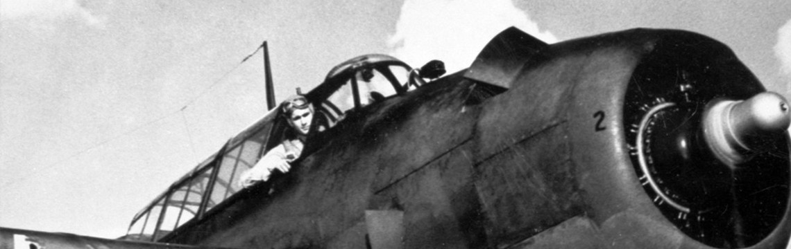 Navy Pilot George H. W. Bush in TBM Avenger, 1944. Photo courtesy George Bush Presidential Library and Museum. 