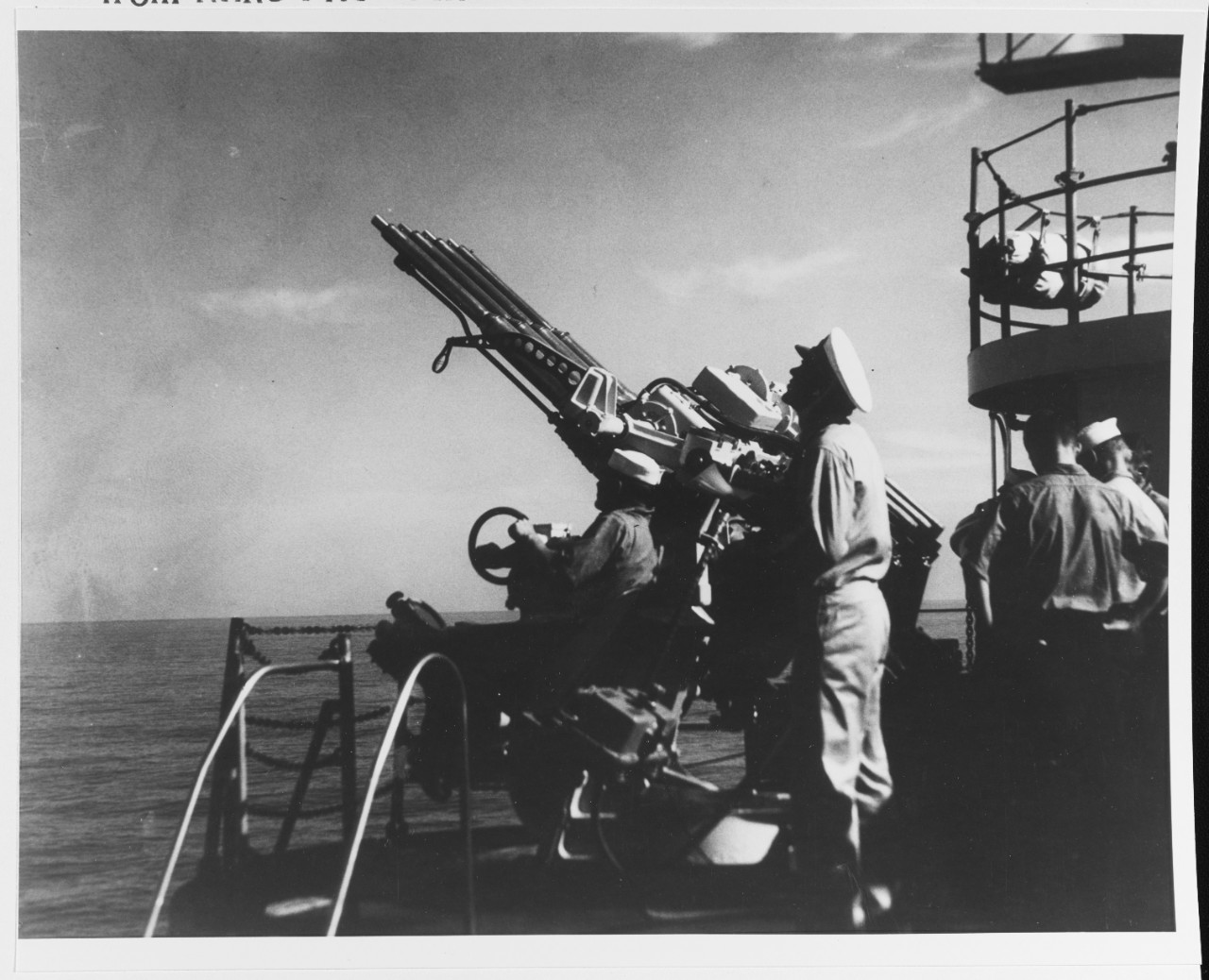 1.1" Quadruple Anti-Aircraft Machine Gun Mounting on USS WASP (CV-7), 26 February 1941.
