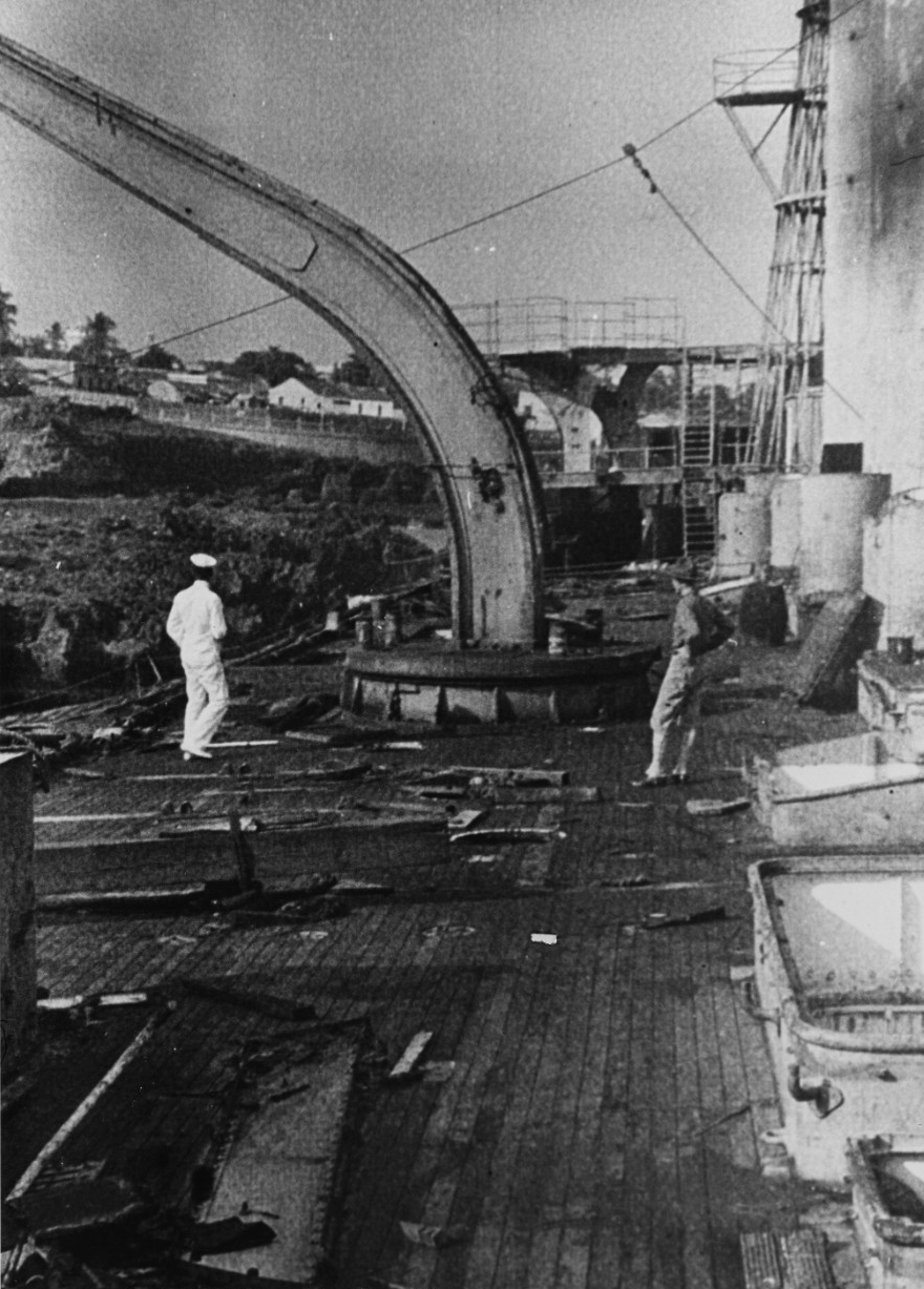 View of the deck of Memphis (Armored Cruiser No. 10)