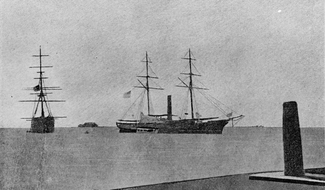 Saginaw (Side-wheel Steamer), 1860-70. Built at the Mare Island Navy Yard in 1859. Naval History and Heritage Command photograph. (NH 2012)