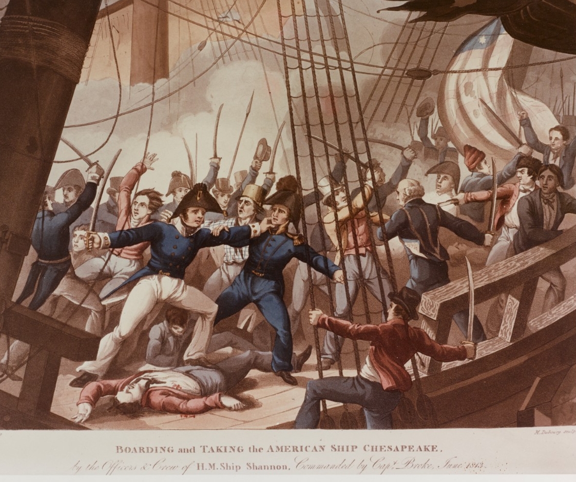 HMS Shannon crew boards and captures U.S. frigate Chesapeake, 1 June 1813.
