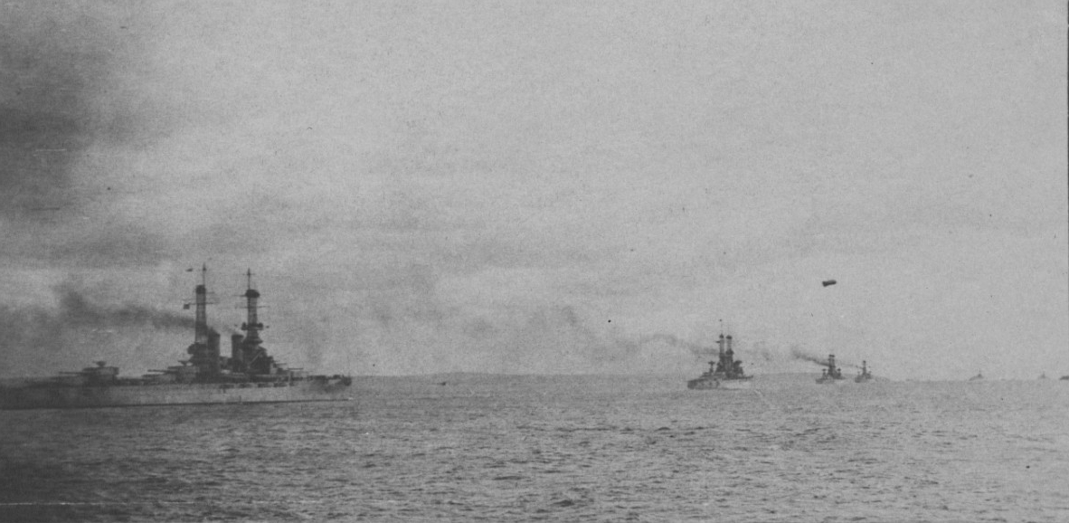 Battleship Division Nine departing Hampton Roads, Virginia, on 25 November 1917