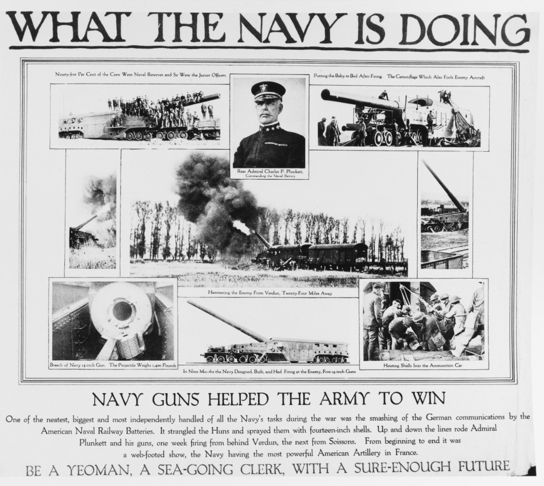 Recruiting Poster: What the Navy is Doing: Navy Guns Helped the Army to Win