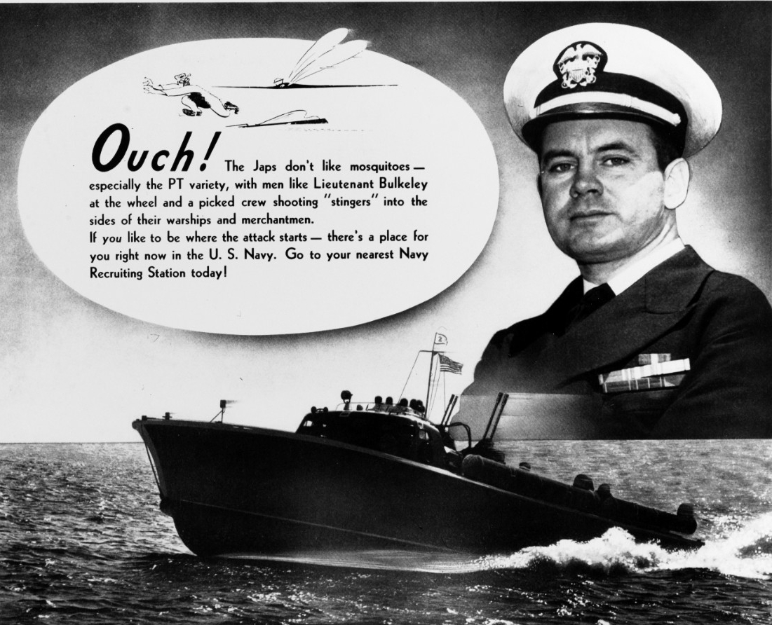 Photo #: NH 86429 Recruiting Poster featuring Motor Torpedo Boat (PT) commander Lieutenant John D. Bulkeley: