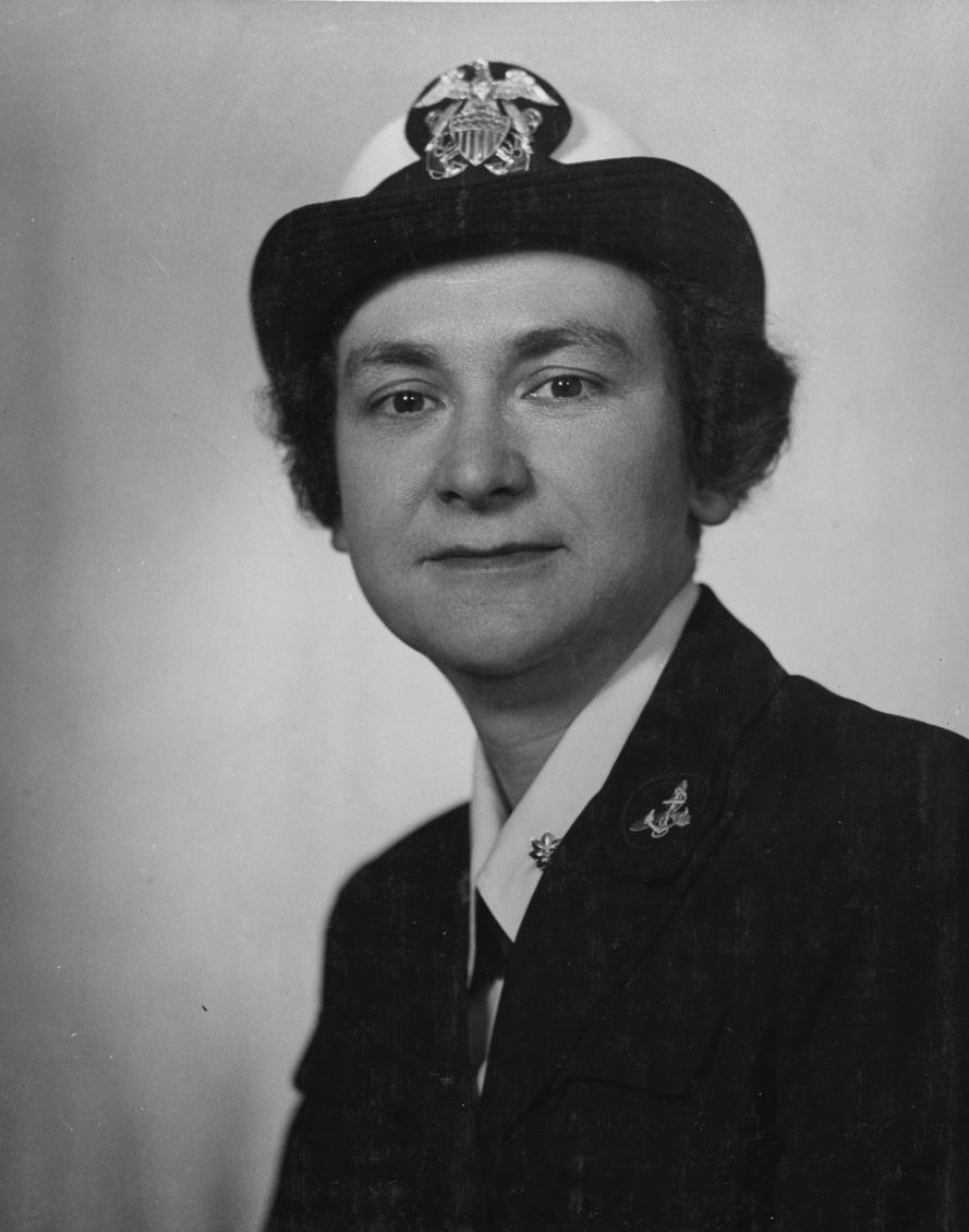 Photo #: 80-G-424329 Lieutenant Commander Mildred H. McAfee, USNR, Director of the WAVES