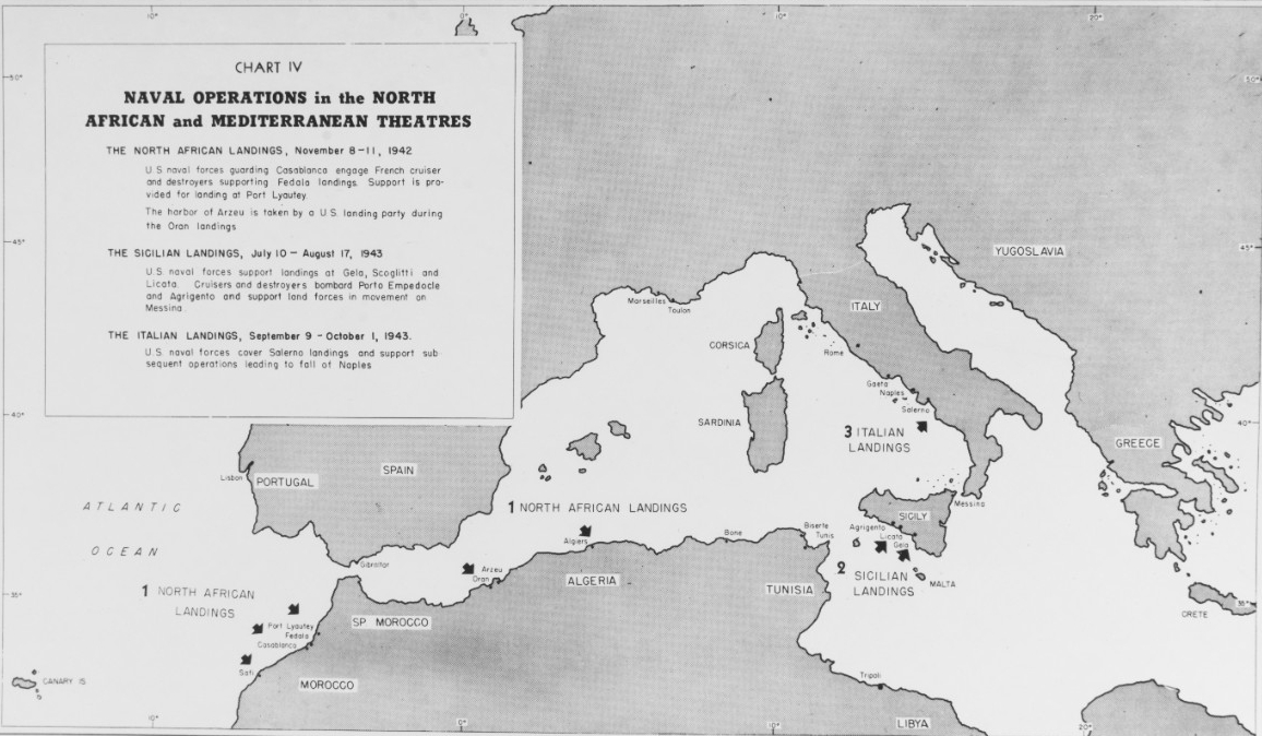 "Naval operations in the North African and Mediterranean theatres"
