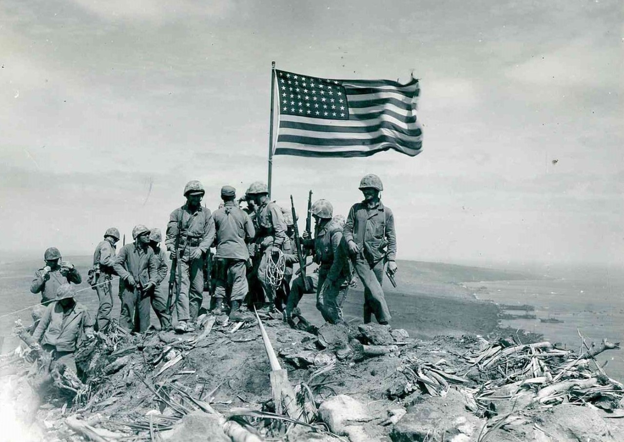 Flag Raising on Mount Suribachi, Iwo Jima, Japan
