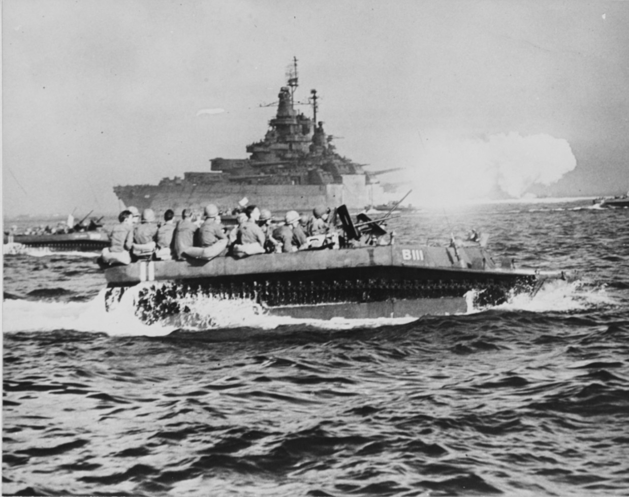 Tennessee (BB-43) bombarding Okinawa