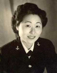 Portrait of a Korean woman in a WAVE uniform.