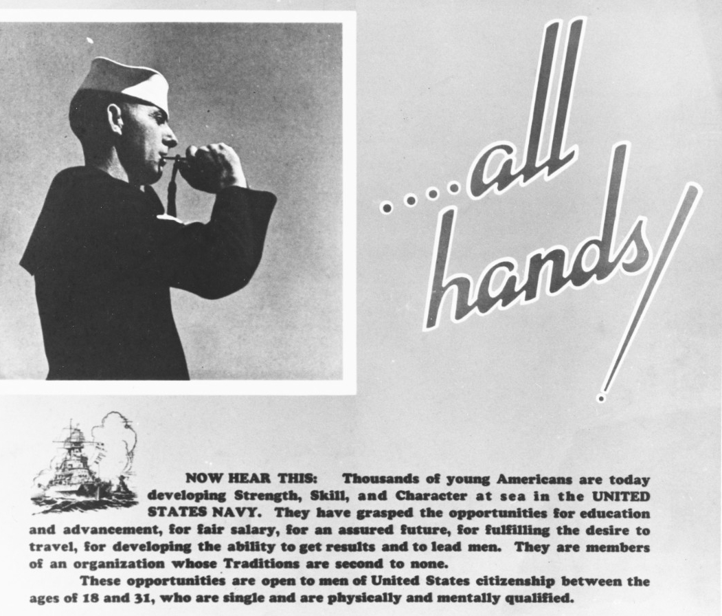 Navy poster, "…all hands!"