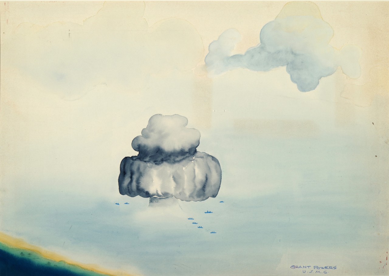 A top view of the cloud from an atom bomb 