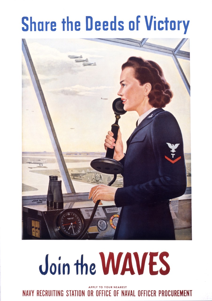 Poster of a female air traffic controller in the tower