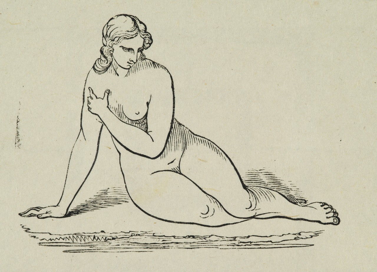A female nude in a seated pose