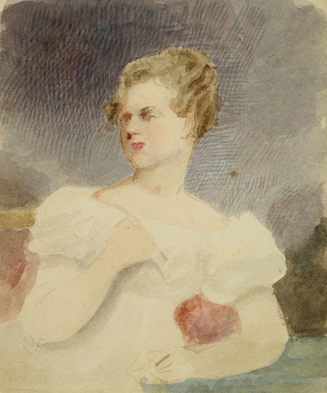 Portrait of a woman in white