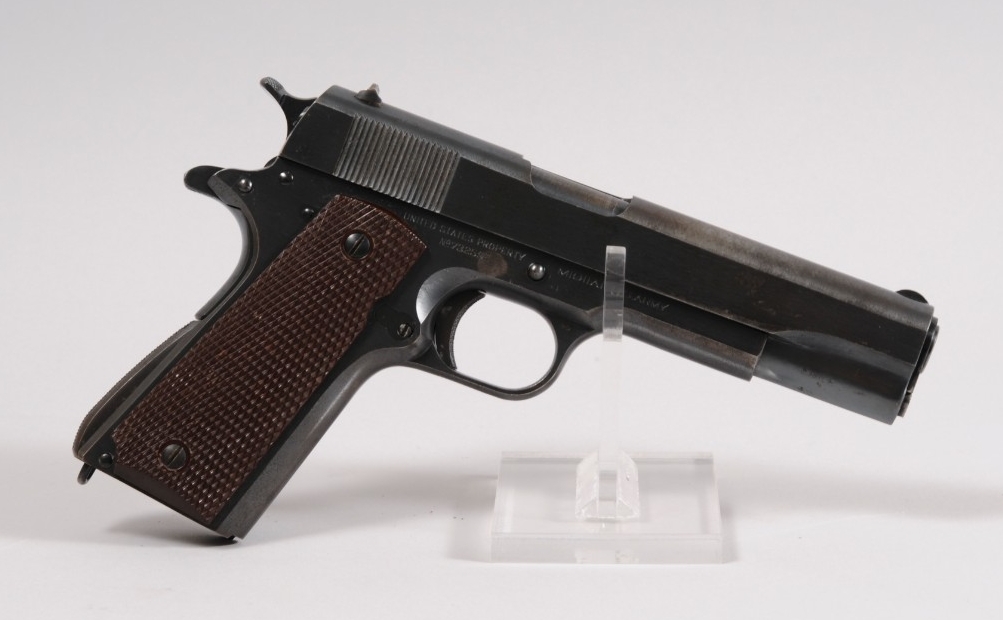 M1911A1 Pistol is recoil operated and semi-automatic; fed from a 7-round detachable box magazine contained in the grip. Fixed front and rear sights are mounted to the top of the full-length slide, which completely encloses the barrel. The pistol ...