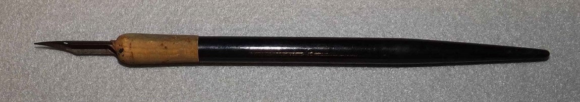 An 8.125-inch long dip style ink writing pen manufactured by the Spencarian Steel Pen company of New York. The pen was used in signing the surrender of Japanese forces stationed on Mili Atoll on 22 August 1945.  