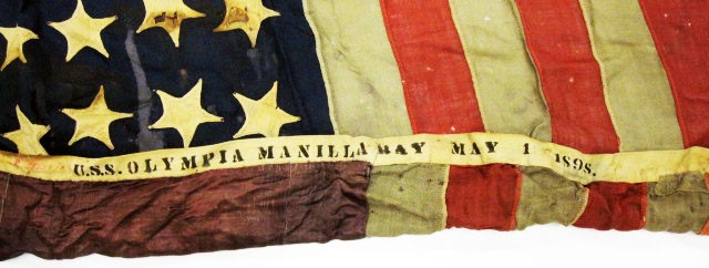 National Flag from the USS Olympia Flown at Manila Bay May 1 1898