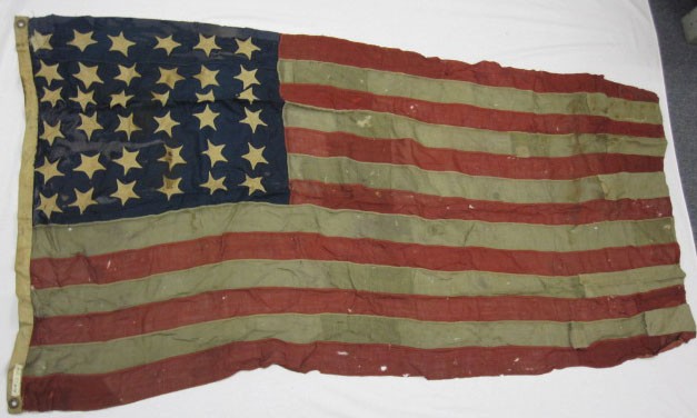 Full sized view of the USS Olympia National Flag flown at Manila Bay May 1, 1898