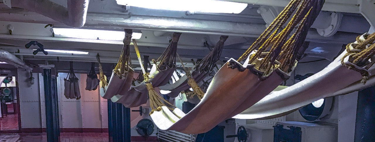 Betrthing cots on USS Olympia