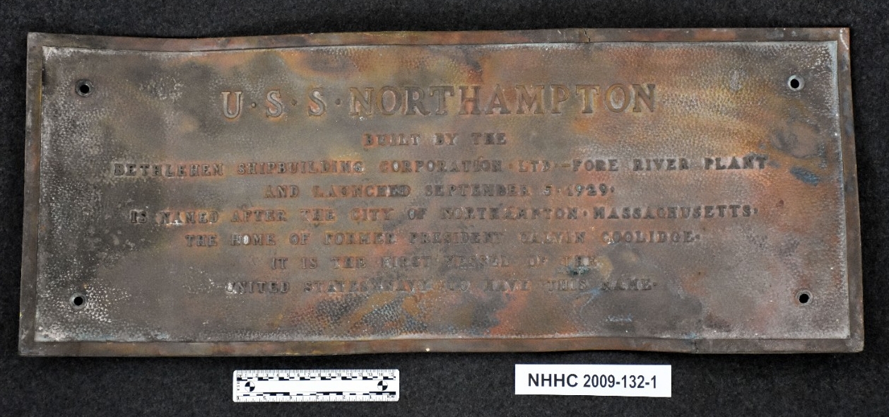 Steel Plaque, Builders, USS Northampton